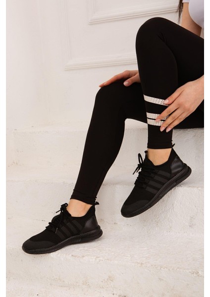 Siyah Triko Spor Ayakkabı Yürüyüş Ve Koşu Ayakkabısı modelleri