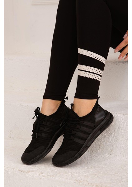 Siyah Triko Spor Ayakkabı Yürüyüş Ve Koşu Ayakkabısı fırsatları