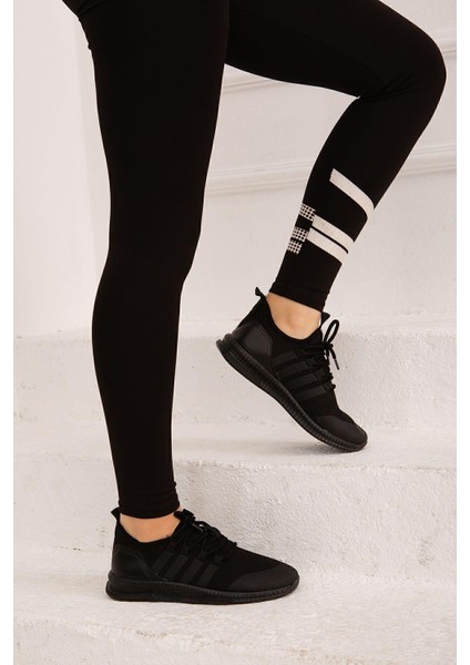 Siyah Triko Spor Ayakkabı Yürüyüş Ve Koşu Ayakkabısı indirimleri