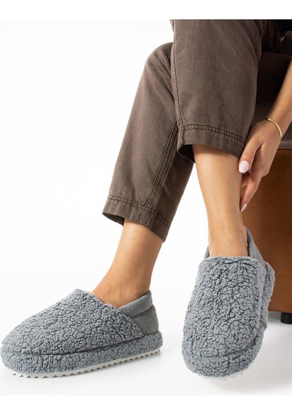 Gri Arkası Lastikli Havlu Kumaş Ev Ayakkabısı Ev Botu Panduf (ÜRÜN GELİŞTİRİLMİŞTİR) fiyatları