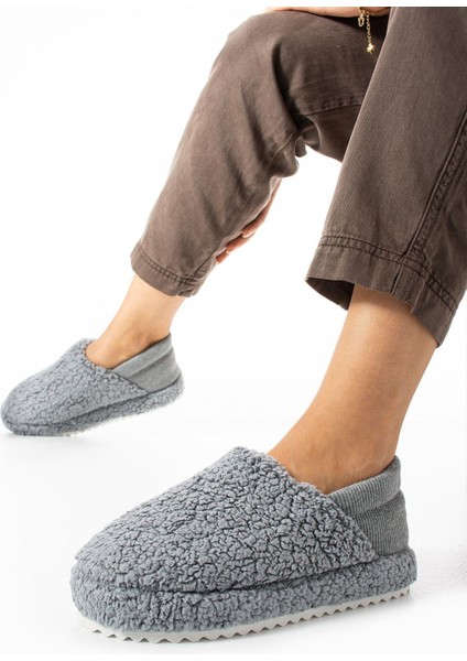 Gri Arkası Lastikli Havlu Kumaş Ev Ayakkabısı Ev Botu Panduf (ÜRÜN GELİŞTİRİLMİŞTİR) modelleri
