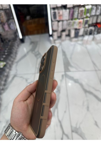 iPhone 14 Pro Max Uyumlu Karbon Şeffaf Desenli Mat Tank Magsafe Kılıf - Lacivert