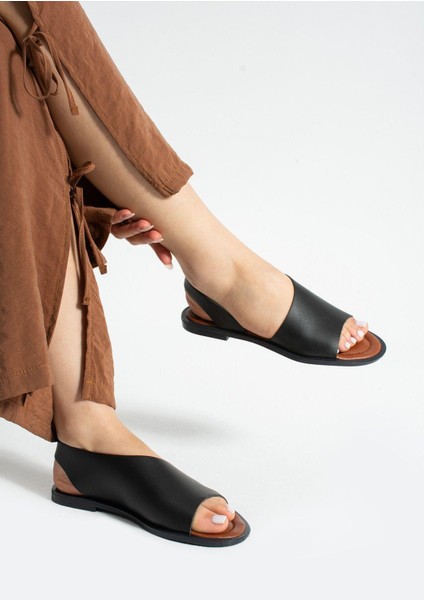 Siyah Açık Babet Sandalet Yazlık Ayakkabı fiyatları