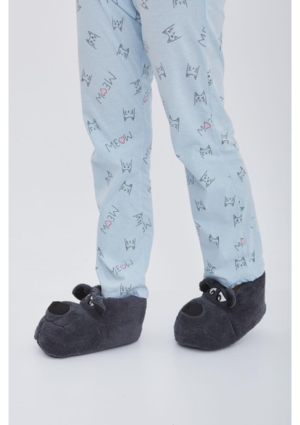 Düz Antrasit Baygın Köpek Hayvanlı Sessiz Taban Panduf Sevimli Köpek Figürlü Peluş Ev Ayakkabısı indirimleri