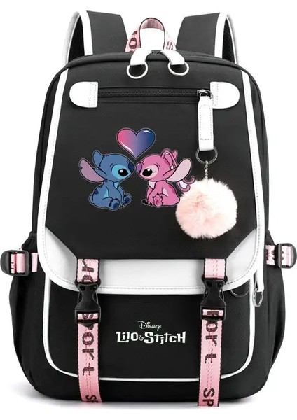 Çocuklar Için Okul Sırt Çantası Genç Lilo Stitch Schoolbag Kızlar Erkek Çocuklar Sırt Çantası Genç Çantası USB Şarj Kitap Çantası Renk: 4 (Yurt Dışından)