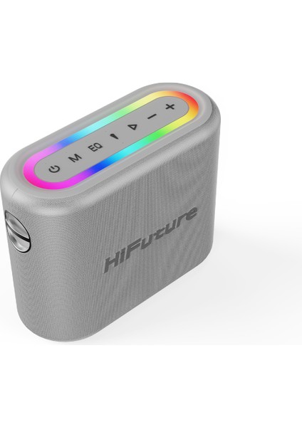 Vocalist 200 Bluetooth 5.0 100W Rgb Aydınlatmalı Bt/aux/usb/sd Kart Girişli Mikrofonlu Taşınabilir Karaoke Sistemi Kablosuz Hoparlör Gümüş