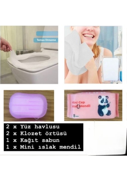 Taşınabilir Mini Hijyen ve Seyahat Seti, Pembe