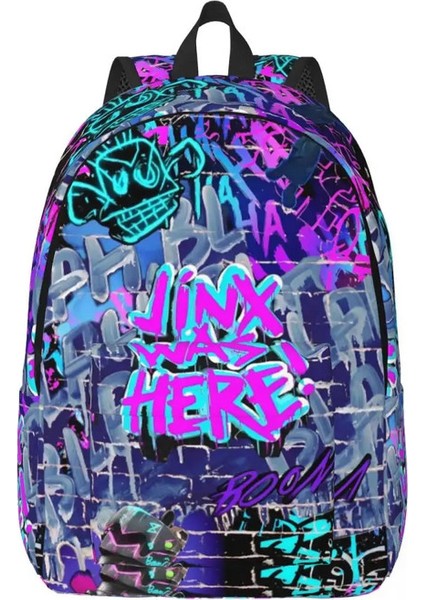 Arcane Anime Moda Sırt Çantası Sporları Lise Işi Jinx Maymun Graffiti Day Pack Erkek Kadın Kolej Çantası Renk: 5/boyut: Çocuklar Için (Yurt Dışından)
