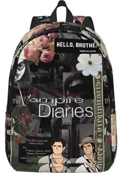 Vampire Diaries Karikatür Erkekler Için Karikatür Sırt Çantası Kadınlar Ergenlik Lisesi Iş Günlüğü Tv Dizisi Dizüstü Tuval Çantalar Pocket Rengi: 5/boyut: Yetişkin Için (Yurt Dışından)