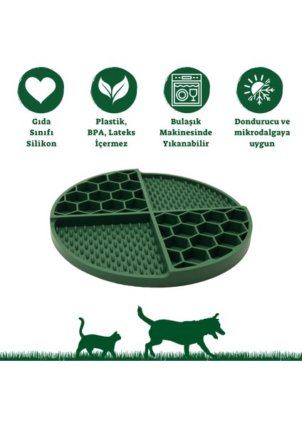 Köpek ve Kedi Için Yavaş Yeme ve Yalama Matı Gıda Sınıfı Silikon Can Sıkıntısı Azaltıcı