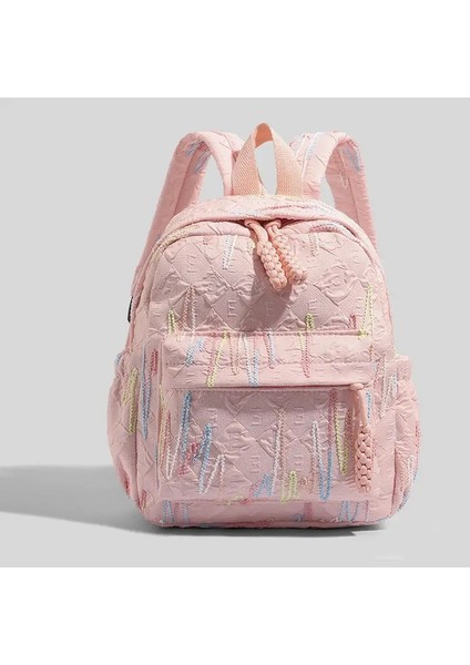 Moda Minimalist Sırt Çantası Gündelik Gündelik Renk Bloğu Öğrenci Okul Çantası Pamuk Tuval Hafif Seyahat Sırt Çantası Renk: Pembe (Yurt Dışından)