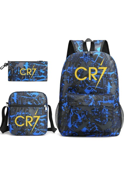 3pcs Basit Hafif Sırt Çantaları Cr7 Sports Sıradan Seyahat Açık Sırt Çantaları Gençler Dizüstü Bilgisayar Mochilas Sac A Dos Renk: Resim Renk (Yurt Dışından)