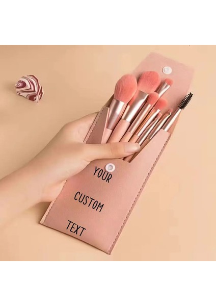 Özelleştirilmiş Kişiselleştirilmiş 8 Parça Makyaj Fırçası Seti Taşınabilir Makyaj Depolama Çantası Kapatıcı Vakfı Fırçası Yüksek Kalite ve Zorunlu: 13.5x8.5 Cm/renk: Pembe (Yurt Dışından)