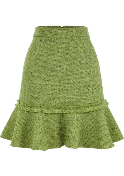 Kadın Yeşil Mira Skirt Kışlık Kısa Etek