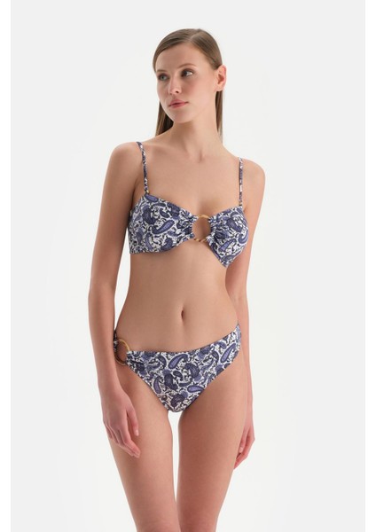 Ekru-Mor Straplez Bikini Üst