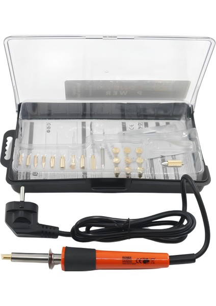 Elektrikli Ahşap Yakma Havyası Lehimi 30 W Kalem Oyma Gravür Seti Pyrography Metal Uç 21 Parça indirimleri