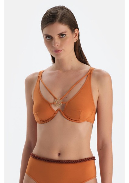 Açık Kahve Balenli Bikini Üst
