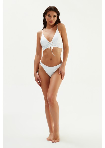 Beyaz 2026ESBK Geniş Üçgen Bikini Tk.