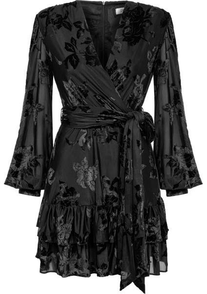 Kadın Semira Dress Kadife Siyah Elbise