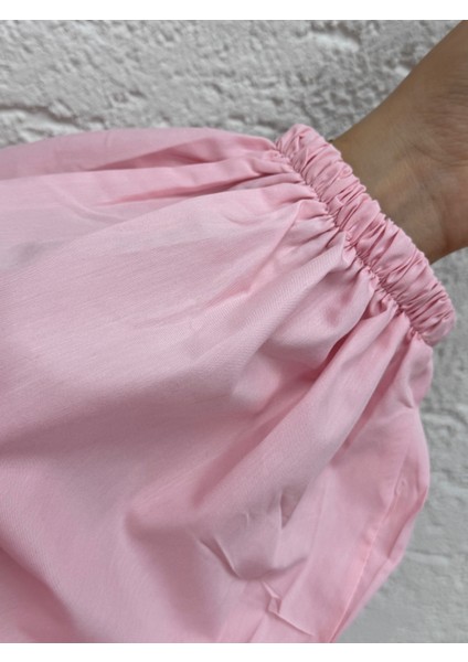 Nubuna Şeritleri Çiçekli GÖMLEK-MF1793 Pembe