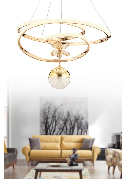 Istanbul Avize Gold Cherry Beyaz Power Ledli Modern LED Avize
