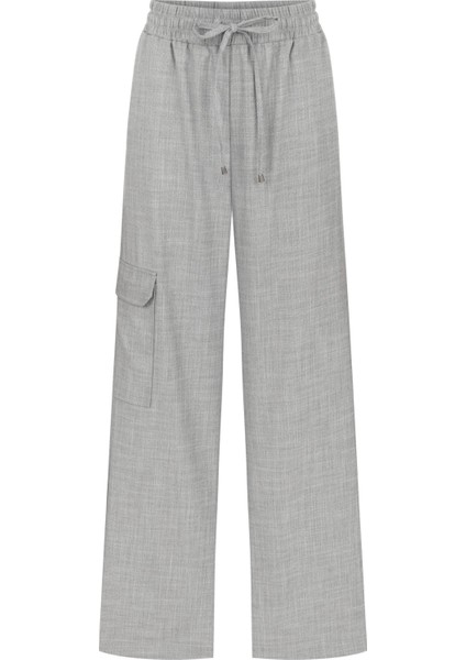 Kadın Gri Orden Pant Bol Paça Pantolon
