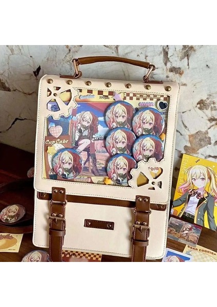 Y2K Punk Kadınlar Ita Sırt Çantası Yeni Moda Vintage Dıy Ekran Sokak Lolita Kız Şeffaf Çanta Gündelik Harajuku Okul Sıralama Sırası: Beyaz Mavi/boyut: 33X25X11CM (Yurt Dışından)