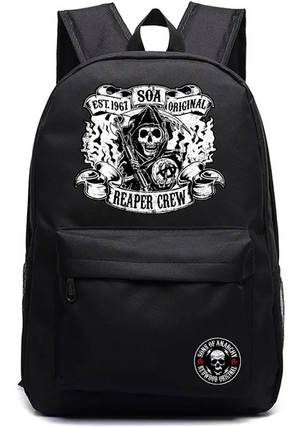 Anarşi Okul Çantası Oğulları Erkekler Baskı Kaliforniya Back Pack Anime Moda Sırt Çantası Öğrencileri Kızlar Için Çantalar Erkek Renk: Siyah 04 (Yurt Dışından)