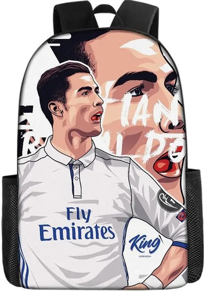 Cristiano Ronaldo Erkek Futbol Sırt Çantası Çocuklar Sırt Çantası Anime Sırt Çantası Seyahat Sırt Çantası Teenage Boys Mochila Doğum Günü Hediye Renk: 1C1-C3T (Yurt Dışından)