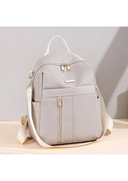 Üst Düzey Çift Omuzlu Çanta, Yeni Moda Trend Öğrenci Dizüstü Bilgisayar Çantası, Bayanlar Iş Büyük Kapasiteli Okul Çantası Sırt Çantası, Uygun Renk: Fildişi (Yurt Dışından)