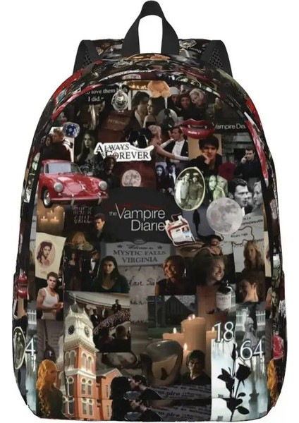 Vampire Diaries Kolaj Sırt Çantası Erkekler Için Kadınlar Günlük Öğrenci Işletme Day Pack Tv Dizisi Dizüstü Tuval Çantalar Spor Renkleri: 2/boyut: Çocuklar Için (Yurt Dışından)