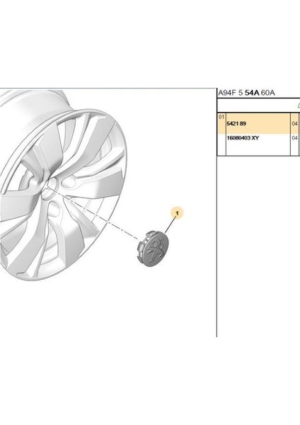 Jant Kapak Gobegı 208/2008/308/3008 5421.89