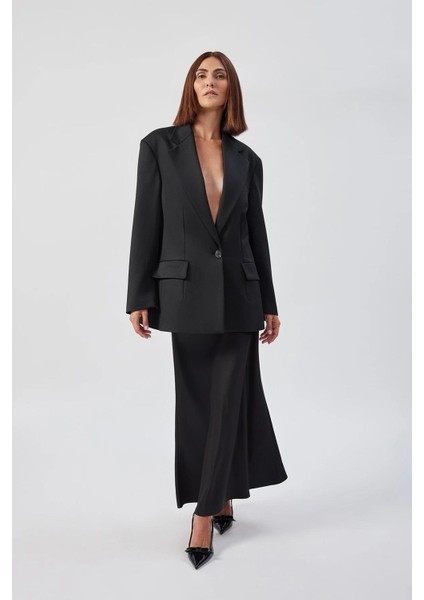 Kadın Siyah Lui Jacket Önü Tek Düğmeli Ceket