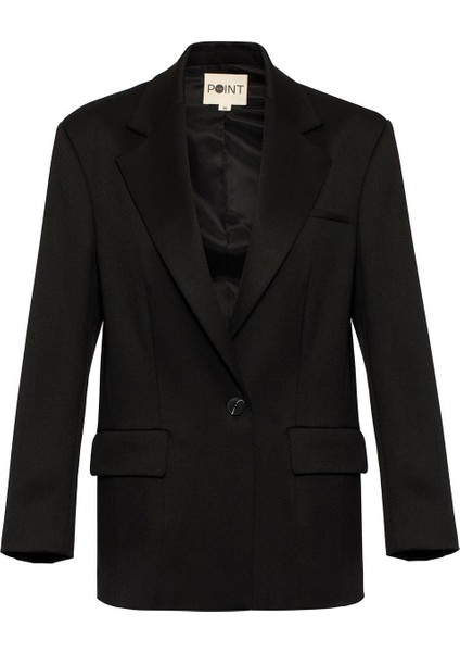 Kadın Siyah Lui Jacket Önü Tek Düğmeli Ceket