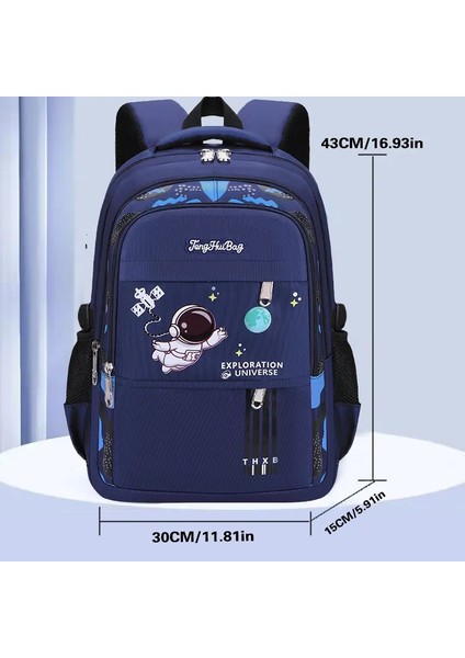 Yeni Çocuk Omuz Çantası Ilköğretim Okulu Öğrencileri Schoolbag Erkekler Bir, Iki, Üç, Dört, Beş, Altı Yaş 6-12 Yaş Öncesi: Lacivert Trompet (Yurt Dışından)