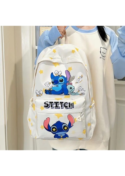 Stitch Cartoon Sırt Çantası, Büyük Kapasiteli Gündap, Hafif, Dalı Naylon Okul Çantası Seyahat, Günlük Işe Gidme ve Okul Turu: Dikiş Pembe (Yurt Dışından)