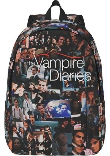 Vampir Diaries Kolaj Backpack Erkekler Için Kadınlar Günlük Öğrenci Işletme Daybal Tv Dizisi Dizüstü Tuval Çantalar Spor Renkleri: 5/boyut: Çocuklar Için (Yurt Dışından)