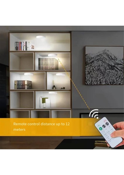 LED Uzaktan Kumandalı Üç Renkli Dolap Işığı, Hareket Sensörlü Şarj Edilebilir Işık, Tezgah Altı Işık (6'lı Paket) (Yurt Dışından)