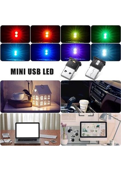 Mini USB LED Işık, Rgb Araba LED Iç Aydınlatma Dc 5V, Dizüstü Bilgisayar Klavye Işığı Ev Ofis Dekorasyon Gece Lambası (Yurt Dışından)
