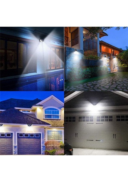 4 Adet Güneş Enerjili LED Işık Açık Hava Güneş Enerjili Duvar Lambası Bahçe Dekorasyon Işıkları Hareket Sensörlü Su Geçirmez Lamba 100LED 3mod (Yurt Dışından)