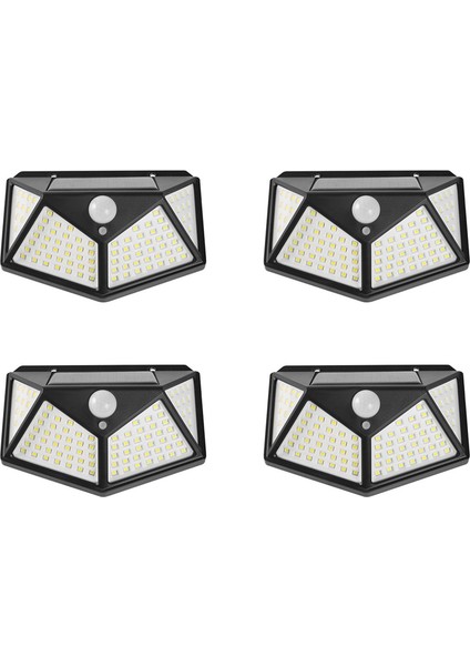 4 Adet Güneş Enerjili LED Işık Açık Hava Güneş Enerjili Duvar Lambası Bahçe Dekorasyon Işıkları Hareket Sensörlü Su Geçirmez Lamba 100LED 3mod (Yurt Dışından) fiyatları