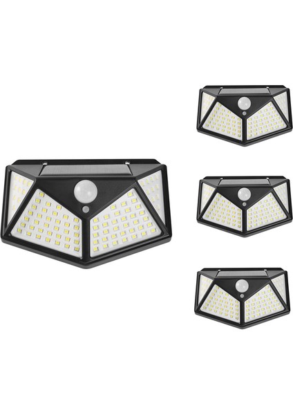 4 Adet Güneş Enerjili LED Işık Açık Hava Güneş Enerjili Duvar Lambası Bahçe Dekorasyon Işıkları Hareket Sensörlü Su Geçirmez Lamba 100LED 3mod (Yurt Dışından) modelleri