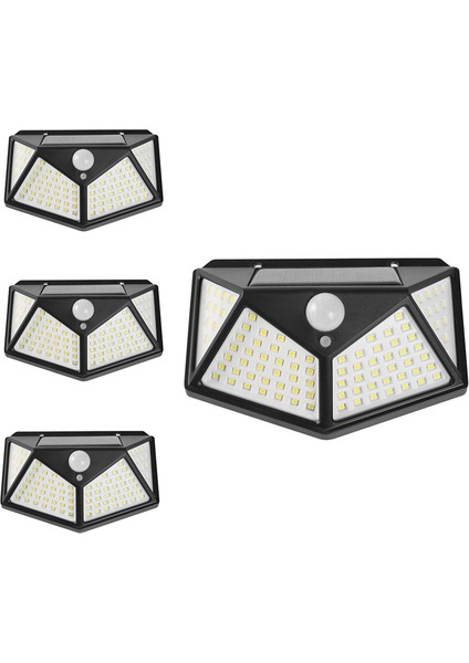 4 Adet Güneş Enerjili LED Işık Açık Hava Güneş Enerjili Duvar Lambası Bahçe Dekorasyon Işıkları Hareket Sensörlü Su Geçirmez Lamba 100LED 3mod (Yurt Dışından) fırsatları
