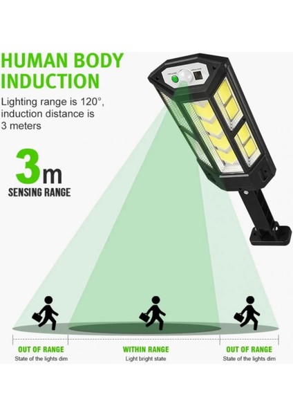 Açık Güneş Sokak Duvar Işığı Sensörü Pır Hareket LED Lamba Uzaktan Kumanda Bahçe -43SMD (Yurt Dışından)