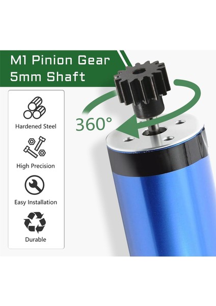 Pinyon Dişli Seti 5 Adet, 14T 15T 16T 17T 18T M1 Pinyon Dişli Metal Sertleştirilmiş Çelik Altıgen Anahtarlı 5mm Rc Motor Şaftına Uygun (Yurt Dışından)