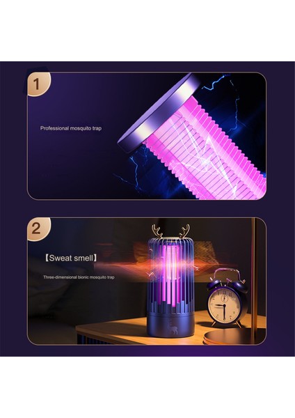 Işıklı Kapalı Böcek Öldürücü, Işıklı Sivrisinek Lambası Tuzağı, USB Kablolu Tak-Çalıştır Elektrikli Böcek Yakalama Sivrisinek B (Yurt Dışından)