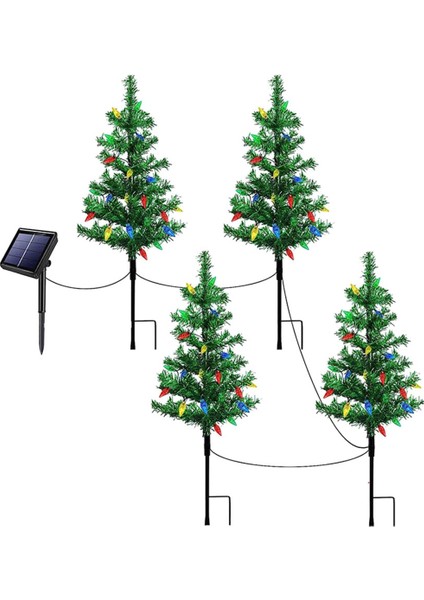 4-Pack Güneş Küçük Noel Ağacı Işıkları Fener Mini Noel Ağacı Dış Yol Sundurma Yard Süslemeleri Için Işıkları ile (Yurt Dışından)
