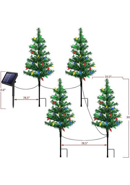4-Pack Güneş Küçük Noel Ağacı Işıkları Fener Mini Noel Ağacı Dış Yol Sundurma Yard Süslemeleri Için Işıkları ile (Yurt Dışından) fiyatları