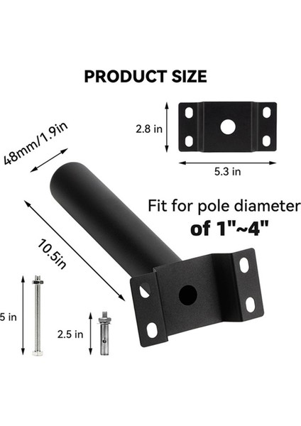 Güneş Enerjili Sokak Lambası Braketi Dış Mekan Sokak Lambası Uzatma Montaj Metal LED Işık Montaj Direği Dış Mekan Sokak Lambası Kolu (Yurt Dışından) fiyatları