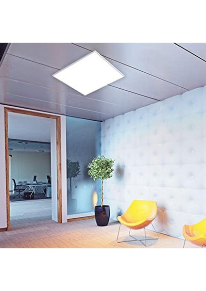 Adet LED Downlight LED Panel Downlight 20W 6500K Beyaz Izgara Işıkları Ofis Oturma Odası Için Ekleme Işık Tavan Işığı (B) (Yurt Dışından)